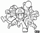 Wario, Mario, Yoshi et Luigi