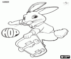 Le petit lapin EB avec son skate sur le film Hop