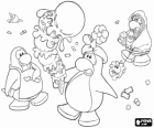 Le pingouin dame avec un cornet de crème glacée grande. Club Penguin