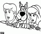 Scooby-doo avec ses amis Fred et Daphné