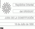 Assermentation de la Constitution de l'Uruguay. Chaque Juillet 18 est célébrée le serment de la première constitution nationale de 1830