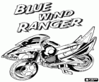 La moto Ninja bleu, un véhicule du Ranger Blue Wind. Power Rangers Force cyclone
