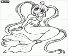Puzzle de Mermaid Melody. Casse-tête de Lucie ou Luchia, la princesse sirène du Pacifique Nord