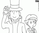 Professeur Layton et son assistant Luke Triton, principaux protagonistes des jeux mystère et énigme pour Nintendo