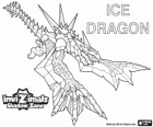 Ice Dragon. Invizimals Shadow Zone. Vit dans les glaciers de la plaine glaciaire de l'Antarctique, une peau gelée le protège