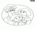 Portrait de le Postman Pat et sa famille, sa femme Sarah et son fils Julian
