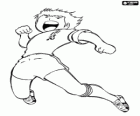 Captain Tsubasa saut pour célébrer un but