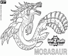 Mosasaur. Invizimals Shadow Zone. Monstre marin authentique avec palmes puissantes et les mâchoires sont fortes