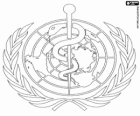 Logo OMS, Organisation mondiale de la santé. WHO, World Health Organization en anglais
