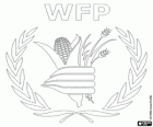 Logo du PAM, Programme alimentaire mondial. WFP, World Food Programme en anglais, logo des Nations Unies
