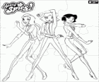 Puzzle de Totally Spies. Casse-tête de l'équipe superbe d'espions de Totally Spies. Sam, Clover et Alex avec leurs costumes espion