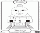 Henry, la locomotive vert long et rapide avec le nombre 3