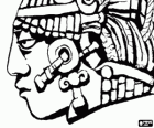 Profil de la tête d'un guerrier maya