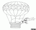 La petite taupe vol dans un ballon à air chaud