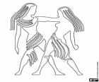 Gémeaux. Les jumeaux. Troisième signe du zodiaque. Nom latin Gemini