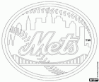 Logo New York Mets, équipe de baseball professionnel dans la Ligue nationale, Division de l'Est, dans le Queens, New York City, New York