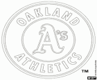 Logo Oakland Athletics, équipe de baseball basée à Oakland, en Californie. Division Ouest de la Ligue américaine