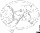 Logo New York Yankees, équipe de baseball professionnel dans la Division Est de la Ligue américaine, à New York
