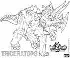 Triceratops. Invizimals Shadow Zone. Herbivore Invizimals avec une grande force et la bravoure