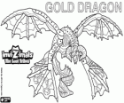 Gold Dragon. Invizimals The Lost Tribes. Dragon d'or avec quatre ailes qui brille plus que le soleil