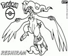 Reshiram, légendaire Pokémon, Dragon / Feu. La mascotte de Pokémon Noir