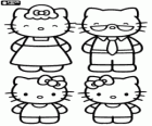 La famille de Hello Kitty, sa mère, son père et sa sœur jumelle Mimmy