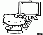 Le chatonne Hello Kitty à l'école