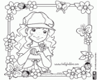 Holly Hobbie avec coccinelles, papillons et fleurs