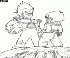 Vegeta et Son Gohan, le fier guerrier de l'espace face à face avec le fils de Son Goku