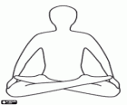 Personne méditant dans la position du Lotus, Padmasana