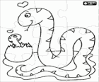 Casse-tête de serpent. Puzzle de reptiles