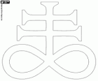 Criox Satanique, variation du symbole alchimique pour le soufre