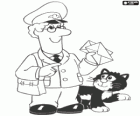 Postman Pat avec son chat Jess dans la distribution du courrier