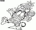 Garfield profitant des vacances tropicales