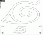 Bandeau Naruto avec le signe de la village de la feuille