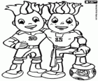 Slavek et Slavko, les mascottes de Championnat d'Europe de Football Euro UEFA 2012 