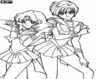 Sailor Neptune et Sailor Uranus