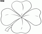 Trèfle à quatre feuilles. Trèfle rare qui, selon la tradition, qui apporte bonne chance trouver un