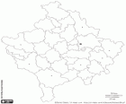 Carte du territoire de la péninsule balkanique qui borde le Monténégro, Albanie, la Macédoine et la Serbie, la République du Kosovo