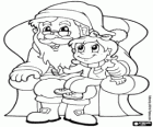Santa Claus avec une fille