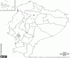 Carte de la République de l'Équateur. Capitale : Quito. Pays sud-américains avec côte sur l'océan Pacifique