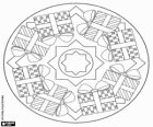 Mandala avec boîtes de cadeaux de Noël