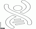 Journée mondiale de la Syndrome de Down, Trisomie, 21 mars. Logo du chromosome 21