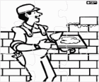 Casse-tête de maçon construint un mur de brique