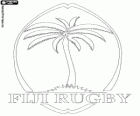 Logo de l'équipe nationale de rugby Fidji, Flying Fijians. Emblème, le palmier