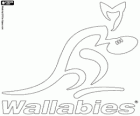 Logo de l'équipe nationale de rugby de l'Australie, les wallabies. Emblème, le wallaby