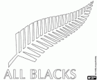 Logo de l'équipe nationale de rugby de Nouvelle-Zélande, All Blacks. Emblème, la fougère argentée