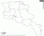 Carte de la République d'Arménie. Capitale : Yerevan. Pays situé dans le Caucase du Sud