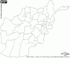 Carte de la République islamique d'Afghanistan. Capitale : Kaboul. Pays d'Asie centrale sans sortie à la mer