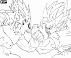 Combat entre Goku et Vegeta